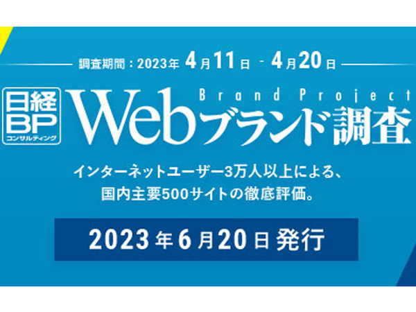 日経BP、「Webブランド調査2023-春夏」発表。「楽天市場」が首位を堅持する一方、企業姿勢に関心が高まる　