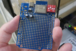 最小構成Arduinoとユニバーサル基板が合体した、Wi-Fi対応のマイコンボード