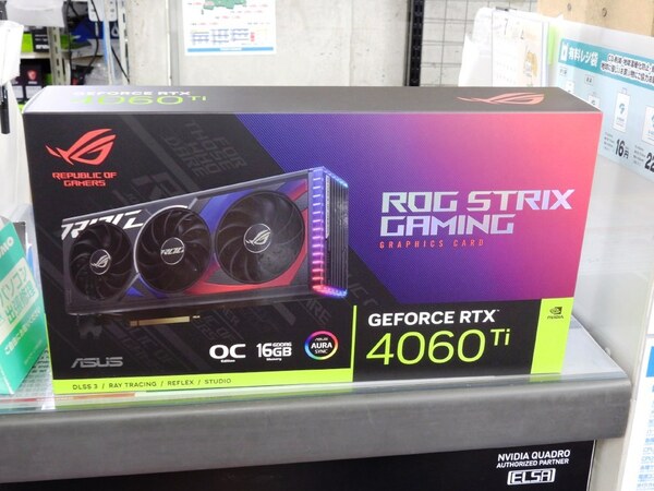 GeForce RTX 4060 Ti GDDR6 16GB搭載の大型カードがASUSから登場