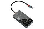 HDMI出力やメモリーカードスロットも備えるシースルーボディーのマルチアダプター「SEE-THROUGH4／SD-CMULTI02-B」