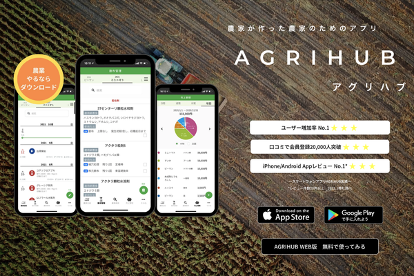 農業管理アプリ「Agrihub」、地図上からアプリの各機能にアクセスできる「農作業マップ」追加