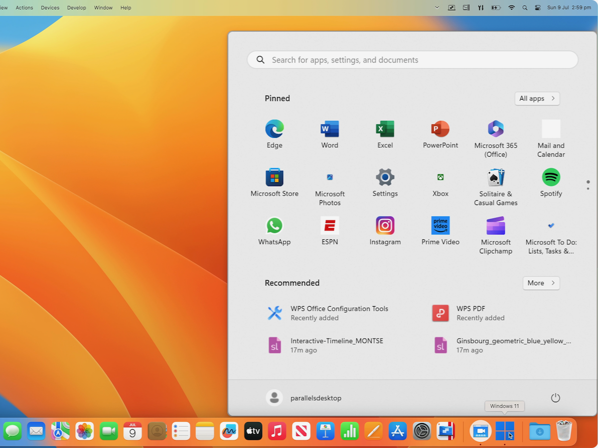 Parallels Desktop 19 for Macの利用イメージ