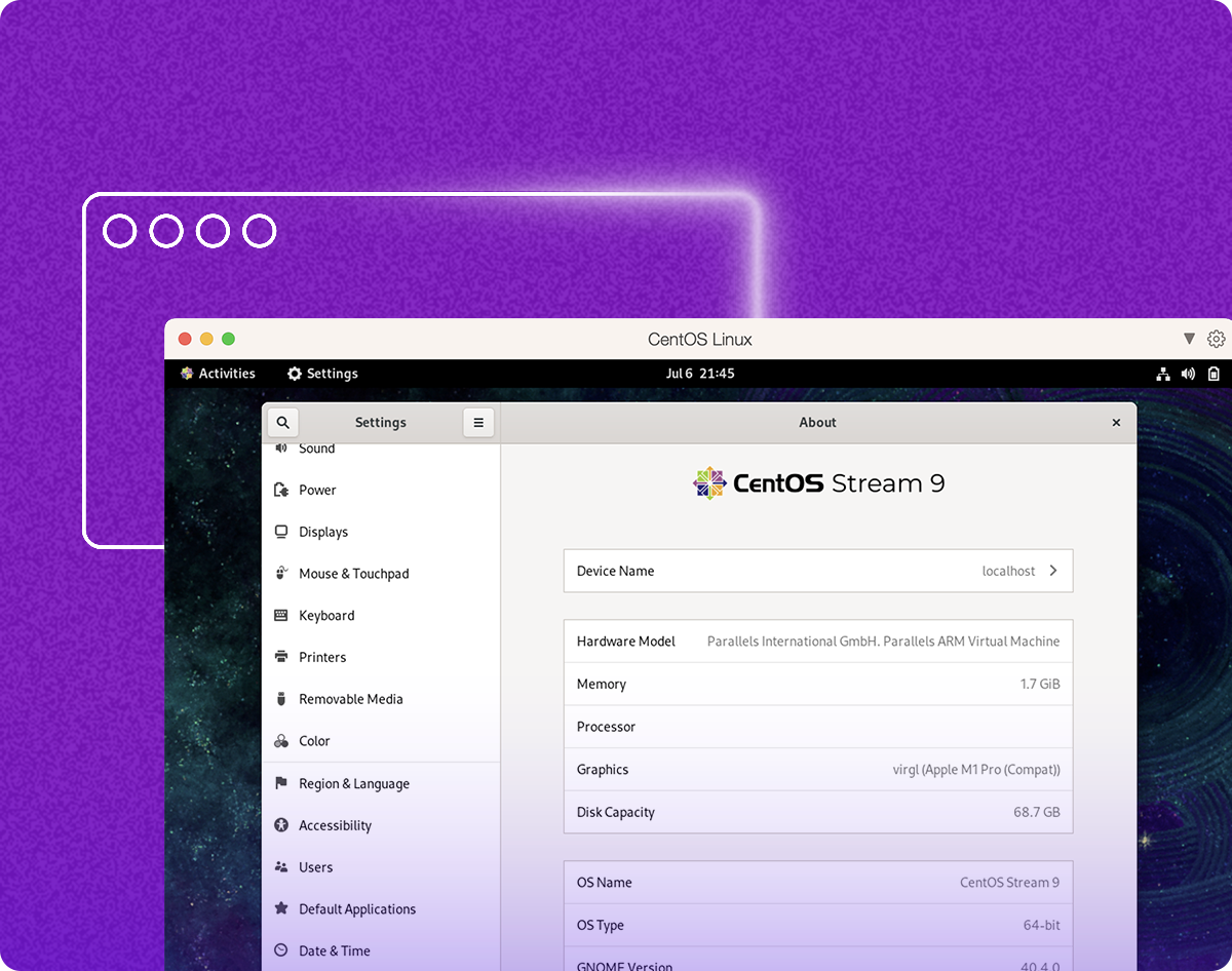 CentOS 9 Streamの実行も可能