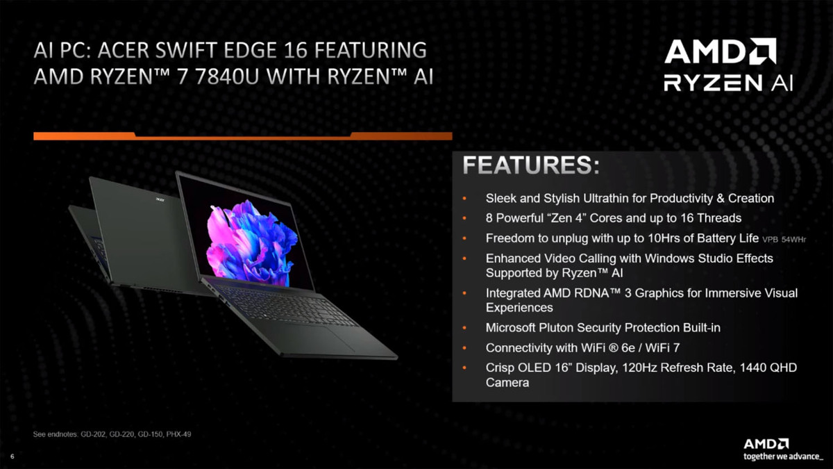 Ryzen 7 7840U搭載ノートはM2搭載MacBook Airよりも最大44%高性能
