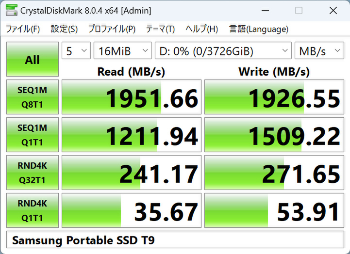 約1.8倍速くなったSamsungの外付けSSD