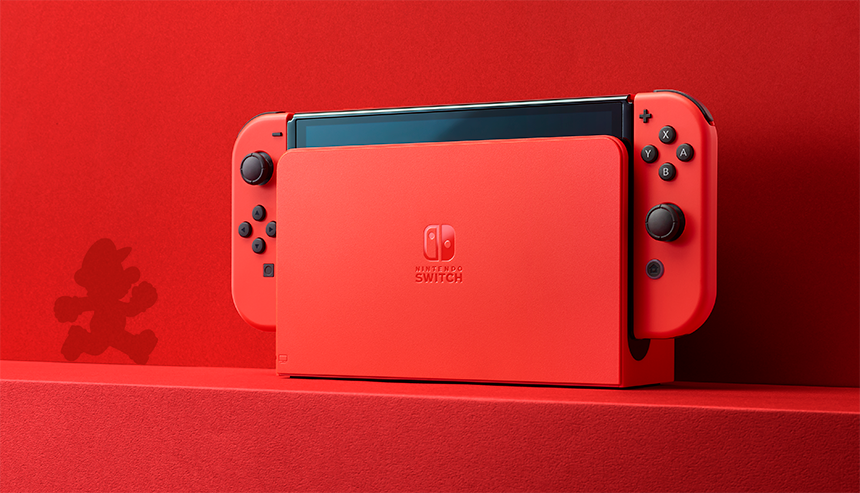 本日発売】「Nintendo Switch」限定色マリオレッド 隠れコインが魅力