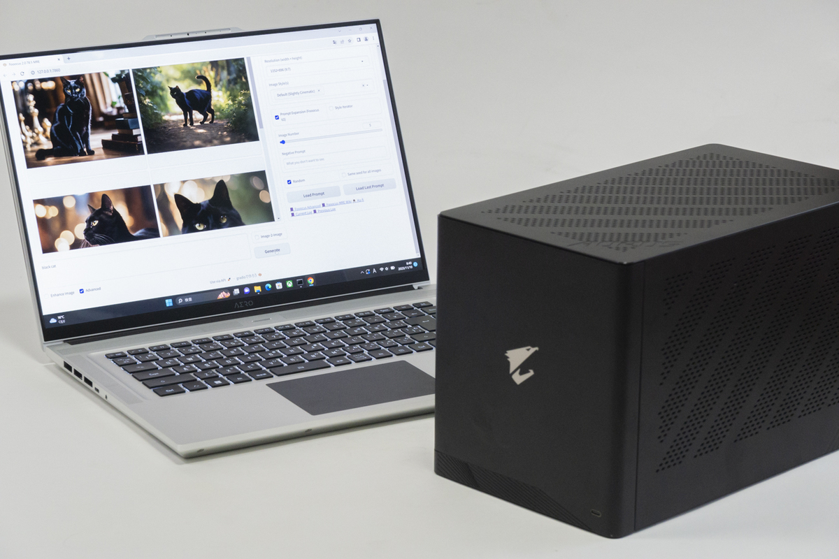 AI画像生成が超加速！ RTX 4090搭載GPUボックスでノートPCを