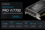 RDNA 3世代のプロ向けGPU「Radeon PRO W7700」を発表！1000ドル以下ではコスパ最強？