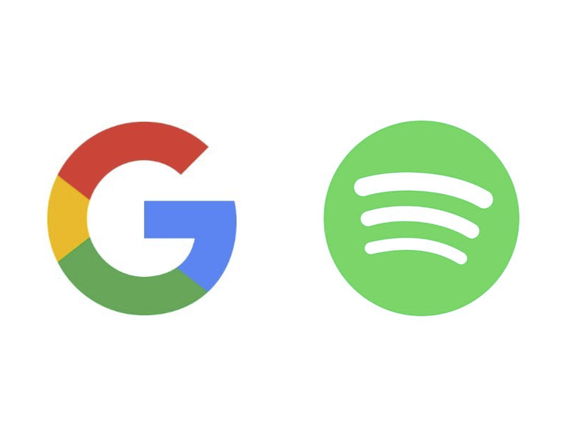 グーグルとSpotifyのロゴ