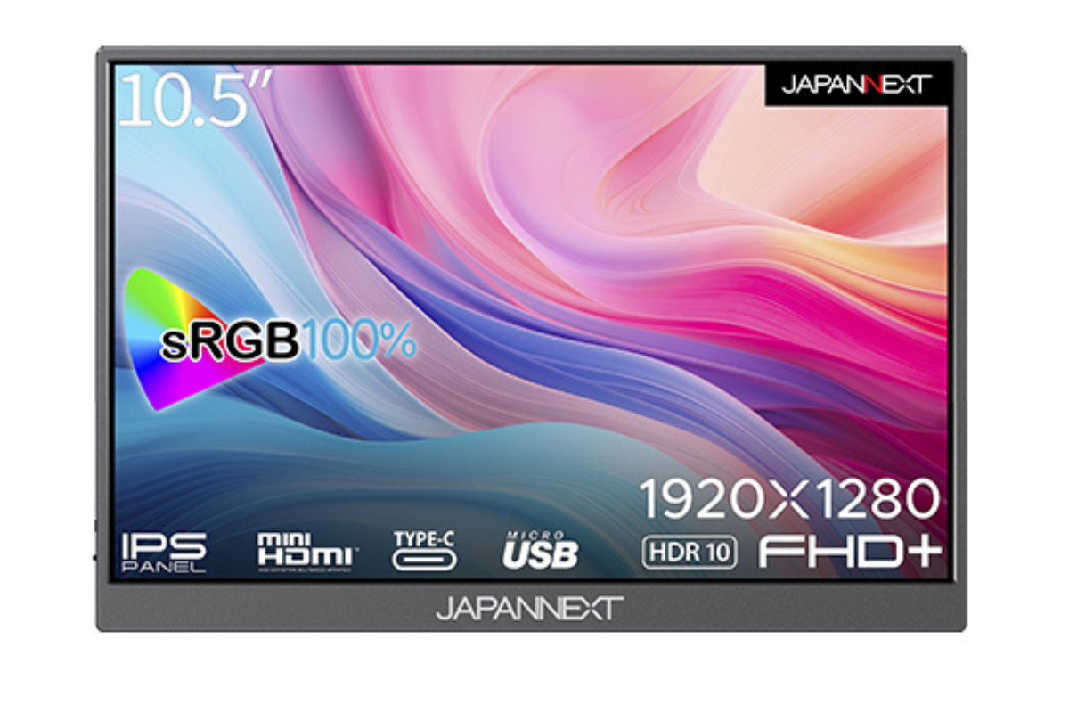 ASCII.jp：JAPANNEXT、10.5型 IPSパネルのモバイルディスプレー