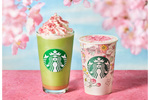 桜の季節をスタバで楽しむ　「花見抹茶 クリーム フラペチーノ」「花見 ブロンド ラテ」3月1日販売開始
