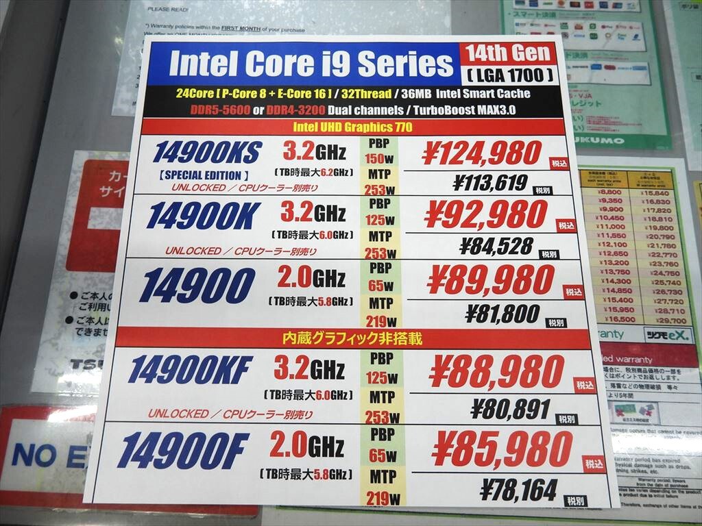 第14世代CPU最上位の6.2GHz！「Core i9-14900KS」の販売がスタート