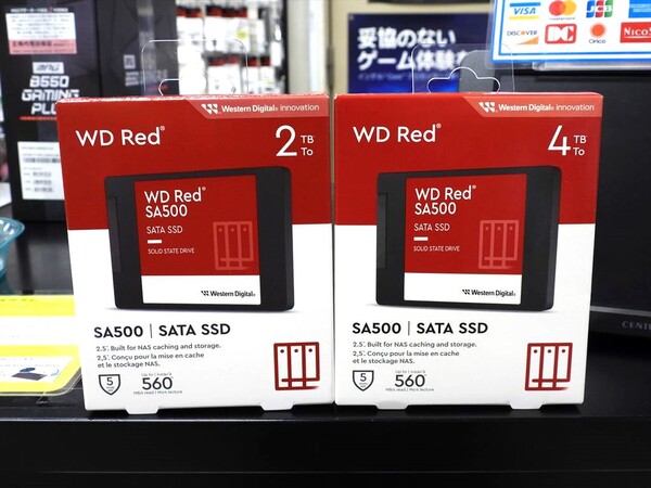 NAS向けの2.5インチSSD「WD Red SA500」に2TBと4TBが追加