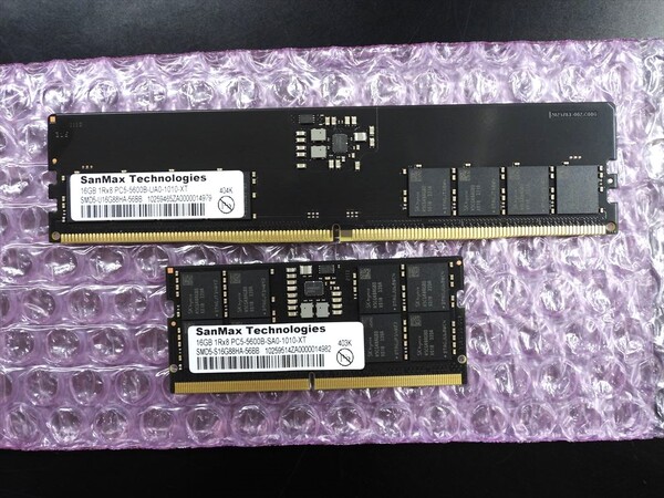 黒色基板のSanMax製DDR5メモリーの取り扱いがアークでスタート