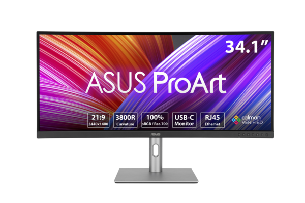 ASUS、34.1型ワイドのIPS湾曲ディスプレー「ProArt Display PA34VCNV