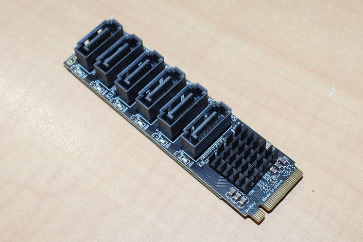 M.2→SATA変換 ASM1166 拡張カードM.2対応 M.2 - SATA3.0 アダプタ カード 6Gbps 高速 ASM1166 M.2 PCIE - SATA