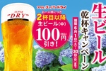 【餃子の王将】生ビール100円引き、2杯目以降から！餃子と一緒に何杯でも
