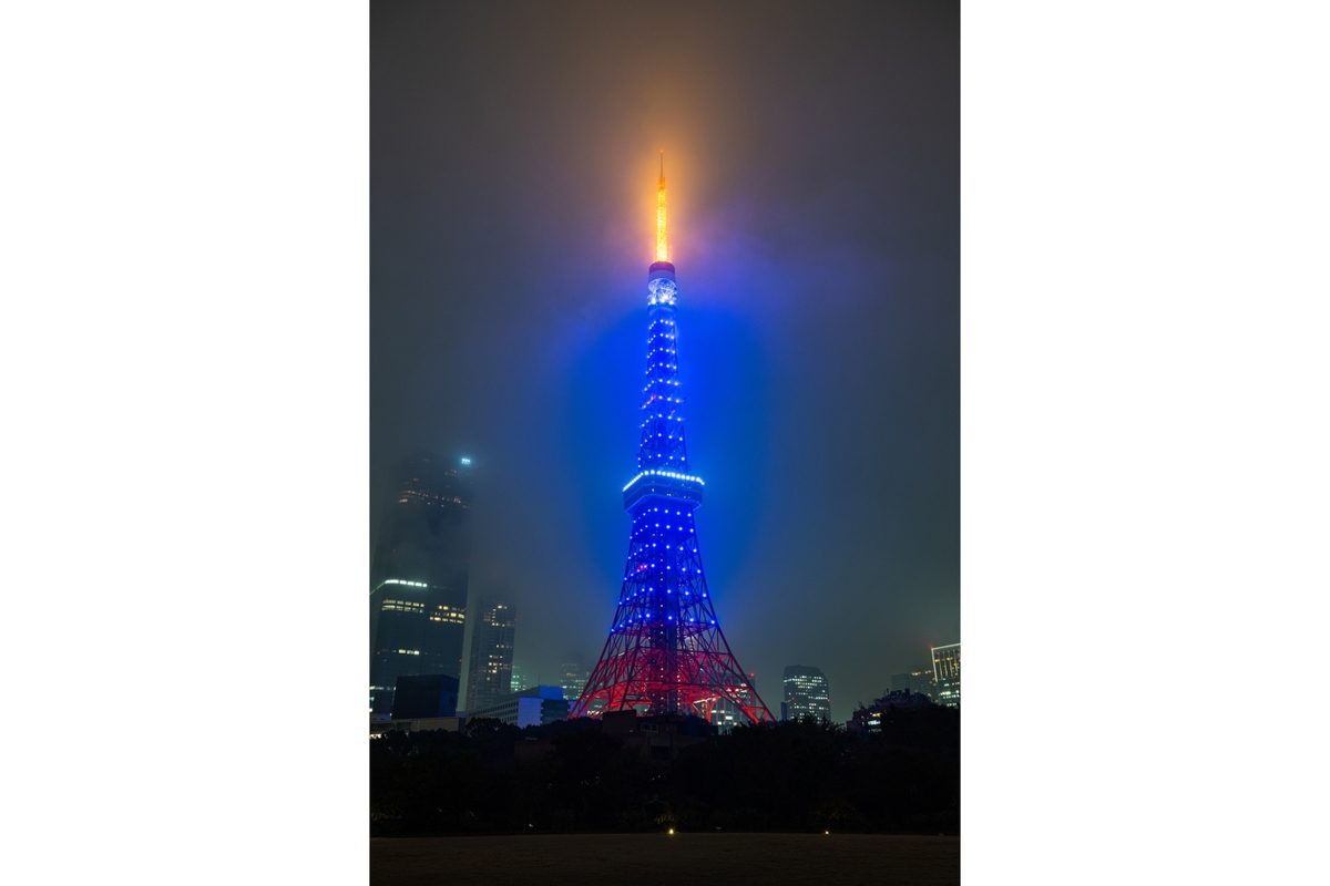 東京タワー　藍色ライトアップ