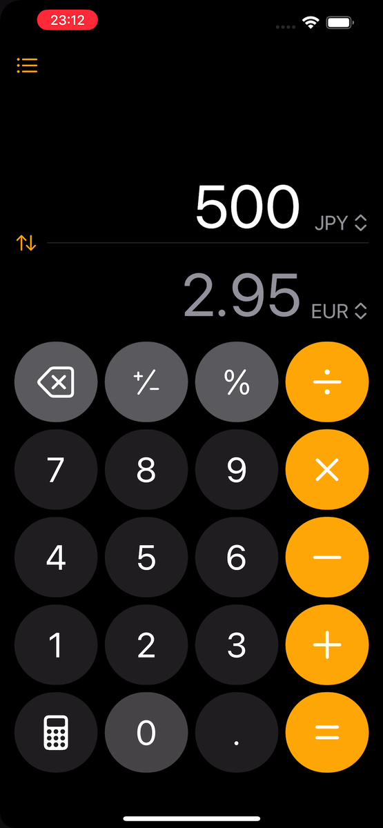 【iOS 18ベータ版】換算電卓