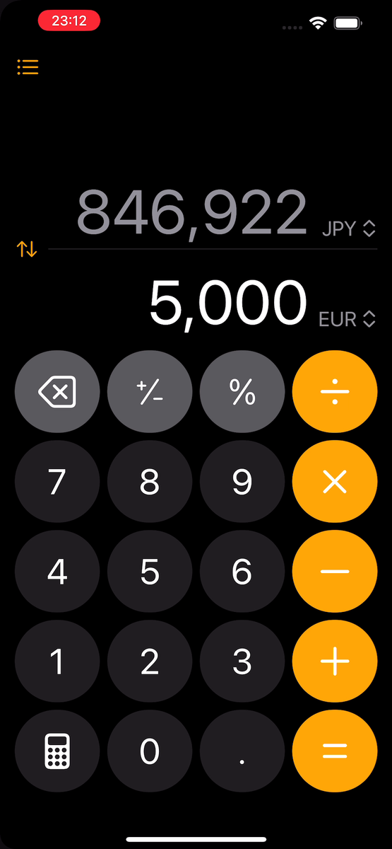 【iOS 18ベータ版】換算電卓