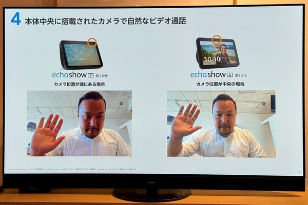 第3世代のEcho Show 8　カメラ位置