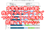 中学生の親の4割は、我が子がオンラインでつながっている相手を把握できていない