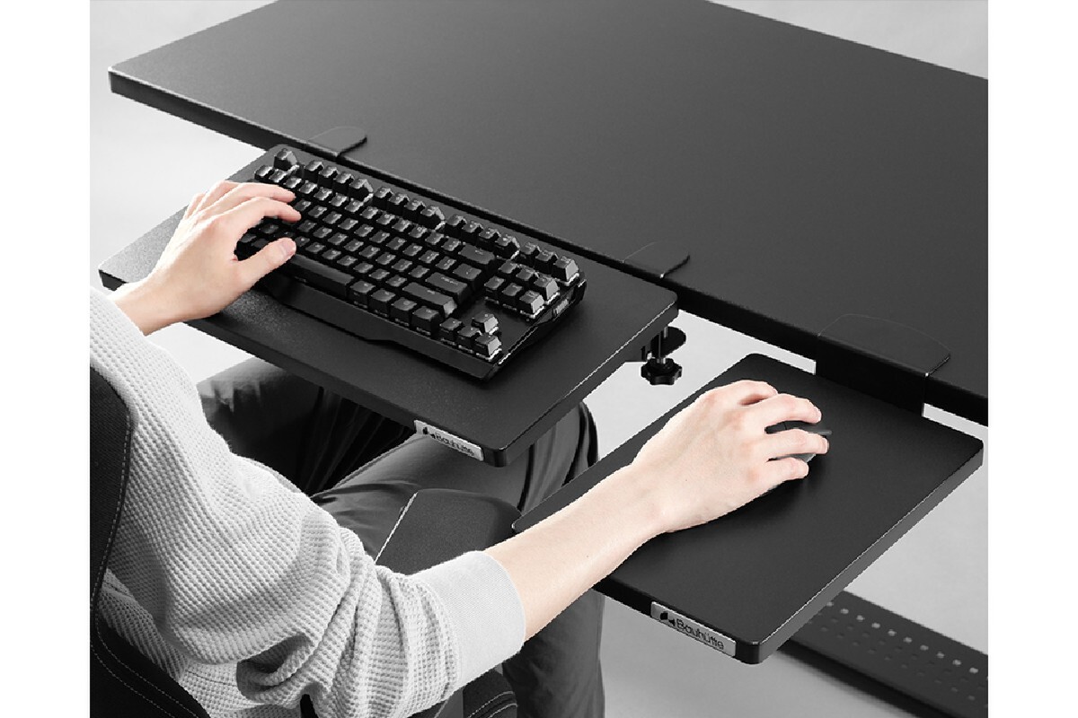 人間工学に基づいたデスク下キーボードトレイ。調節可能なスライド式キーボード棚。安定した木材とボールベアリング。22kgの耐荷重。快適 人間工学に  基づいたデスク下キーボードトレイ、引き出し拡張機能、調節可能な肘サポート、アームレスト、Cクランプデザイン、省 ... 調節可能なデスク下キーボード＆マウスプラットフォーム、人間工学に基づいた引き出し棚、穴あけ不要、25kgまでサポート、ホームオフィス