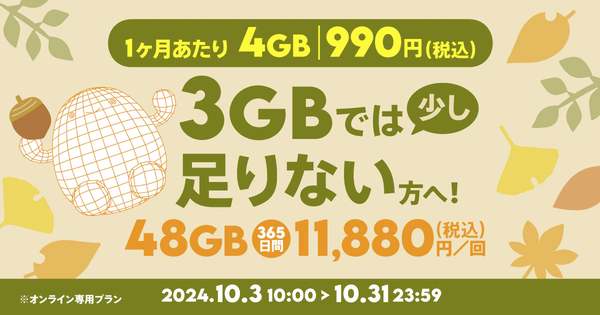 「データ追加48GB（365日間）」の紹介画像