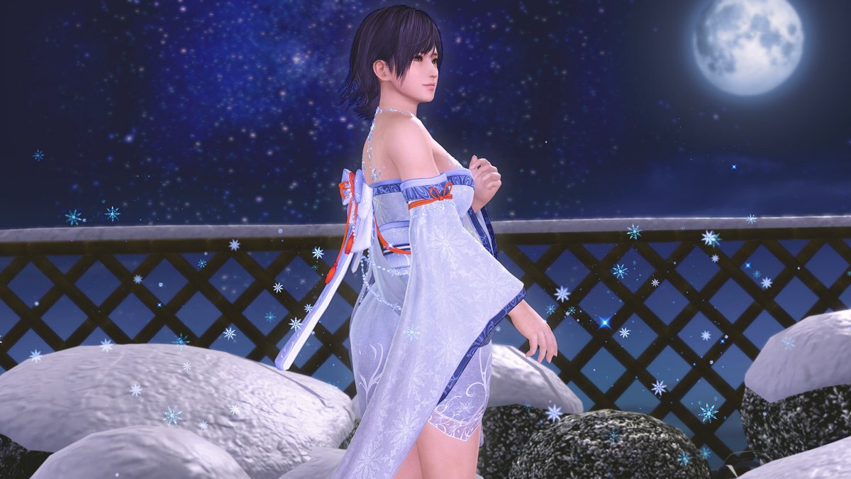 扇ぐと雪の結晶が舞う！『DOAXVV』に雪女風ハロウィンコーデが新登場