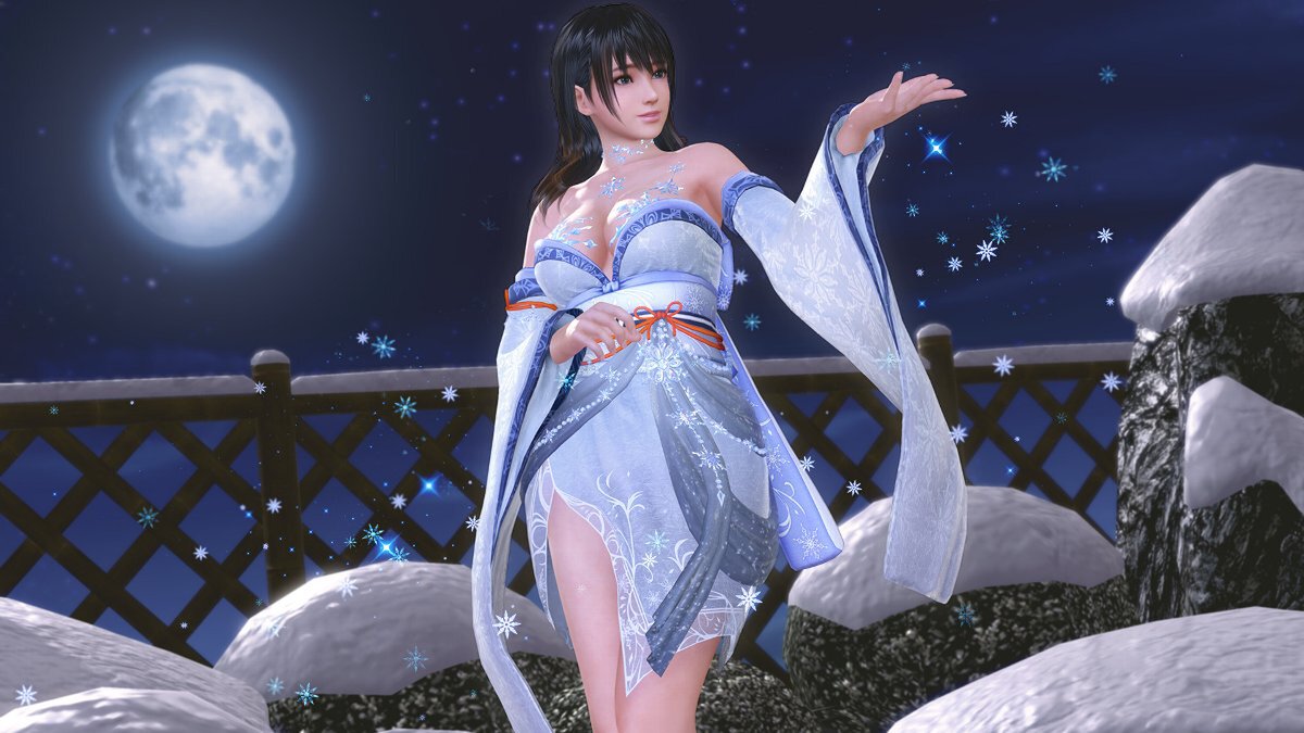 扇ぐと雪の結晶が舞う！『DOAXVV』に雪女風ハロウィンコーデが新登場