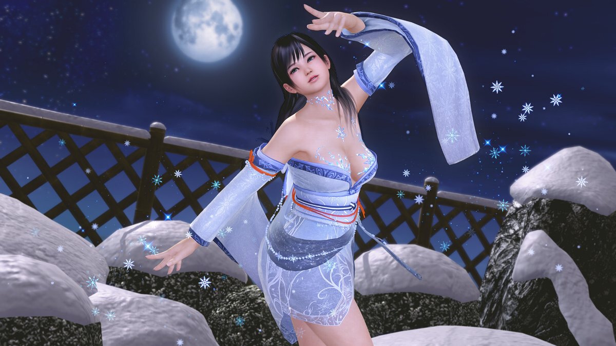 扇ぐと雪の結晶が舞う！『DOAXVV』に雪女風ハロウィンコーデが新登場