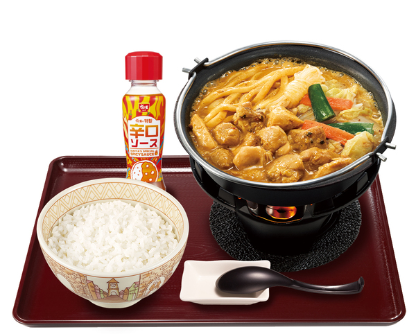 すき家、新作「鶏カレー担々鍋定食」