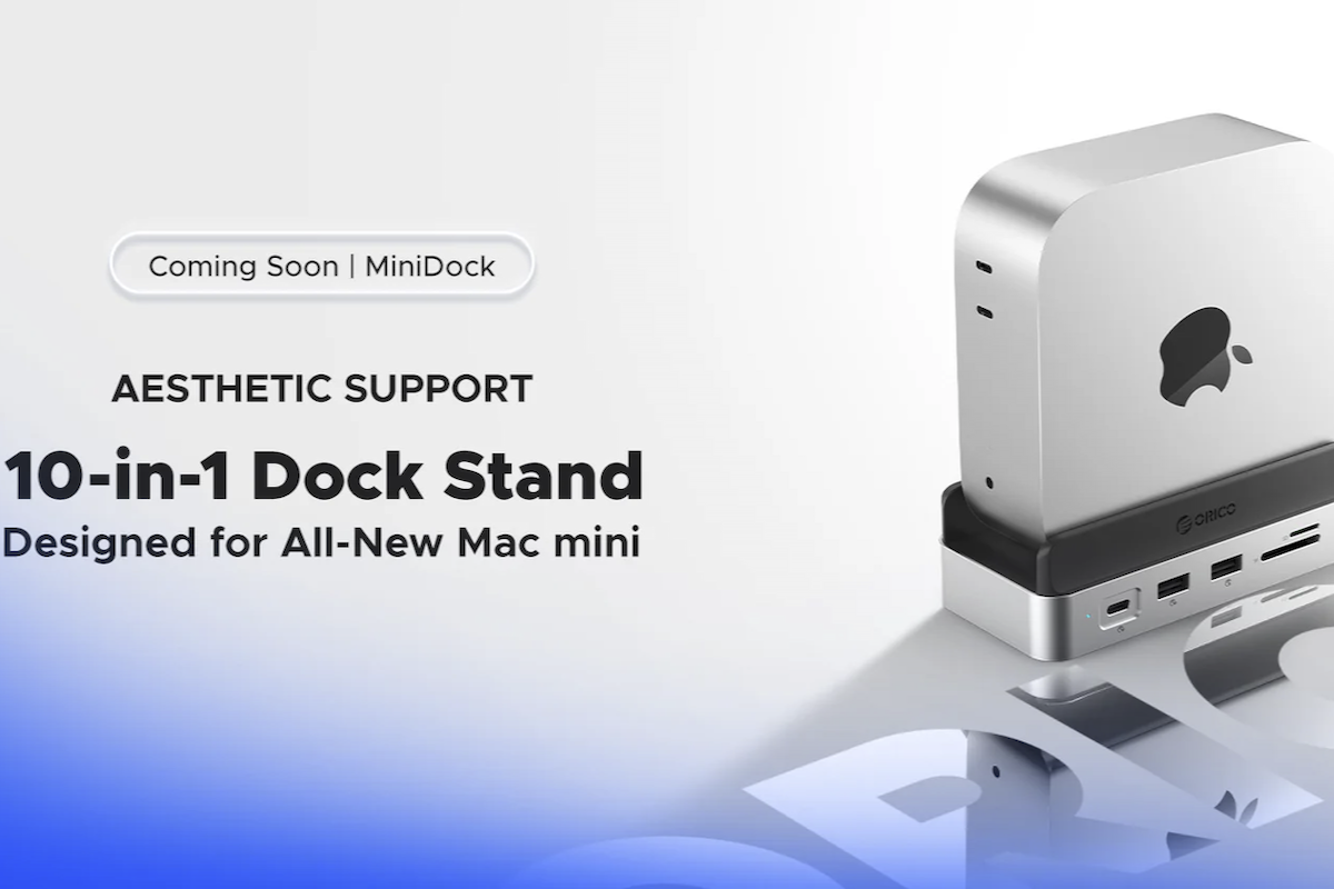 アップル「Mac mini」電源ボタンが押しづらいならタテに置けばいいのでは？的なドッキングステーション登場