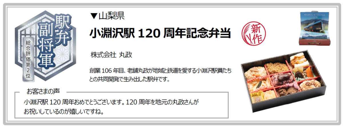 小淵沢駅120周年記念弁当（山梨）