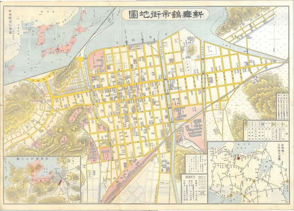 東京初展示となる「新舞鶴市街地図」