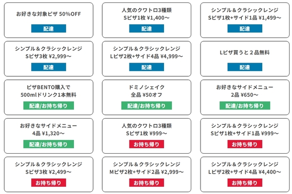 ドミノ・ピザ「ドミノからの福クーポン」