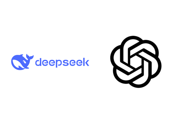 DeepSeekとOpenAIのロゴ