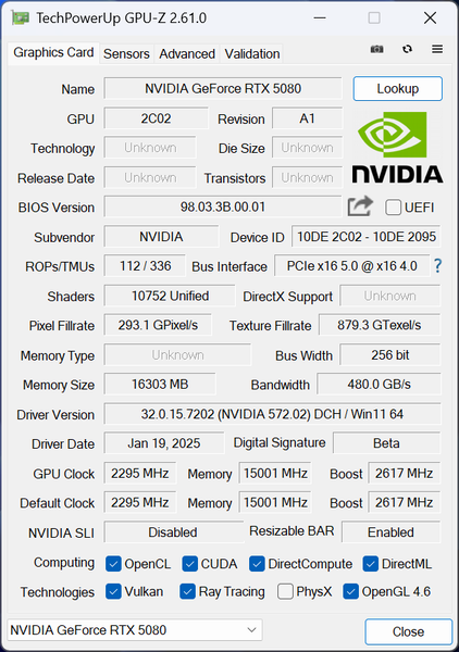 GeForce RTX 5080、RTX 4090に下剋上ならず