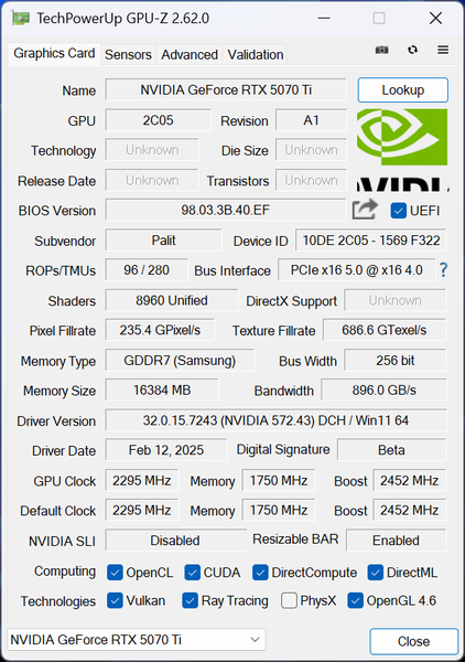 GeForce RTX 5070 Ti性能検証、RTX 4080と互角以上の立ち回り