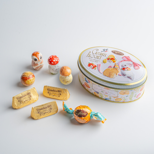 カファレルの「うさぎとリボン オーバル缶」