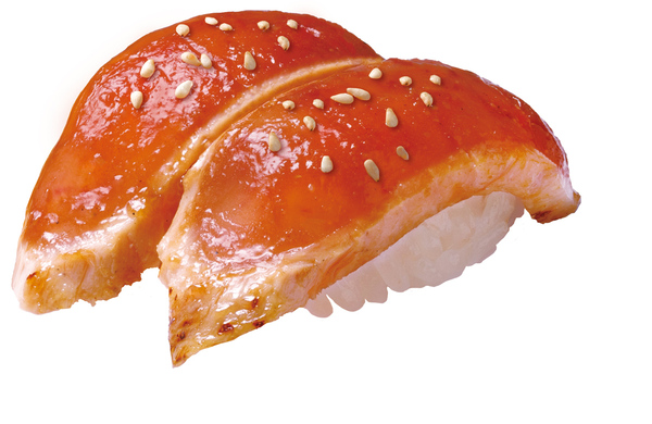 はま寿司「直火焼きびんちょう（大葉にんにく風味）」