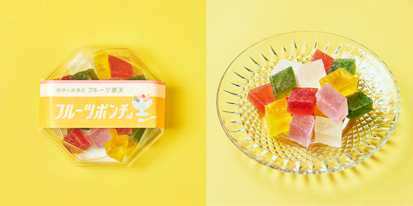 「ミ・ワ・クのフルーツ」フェアで販売する「フルーツ寒天 フルーツポンチ味」