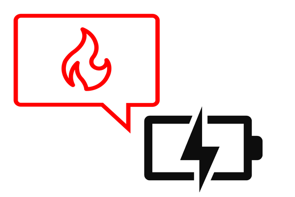 発火するリチウムイオン電池のイメージイラスト