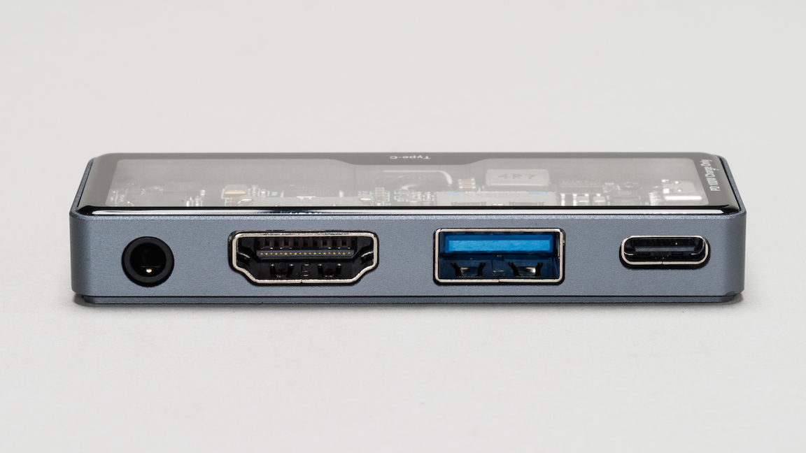 PD対応 Type-C スケルトン ドッキングステーション(3.5mm 4極付き)/グレー