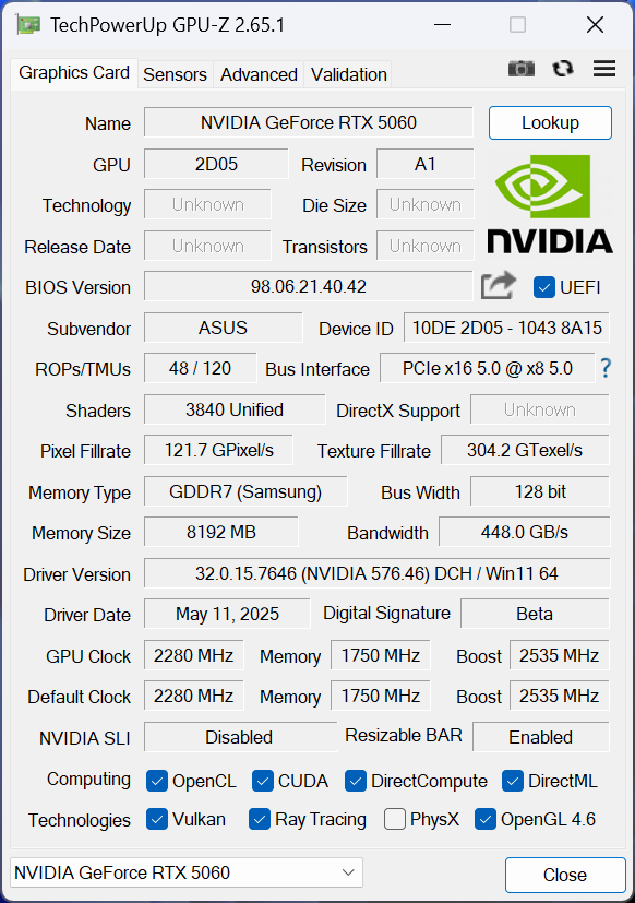 GeForce RTX 5060をプレビュー、VRAM 8GBでも安ければ許される?