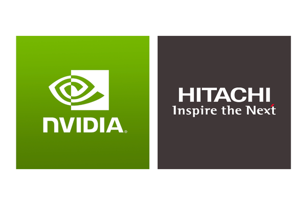 エヌビディアと日立製作所のロゴ