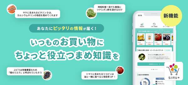 購買データなどもとに食品の知識を提供　栄養管理アプリ「SIRU＋」、「お役立ちコンテンツ」β版リリース