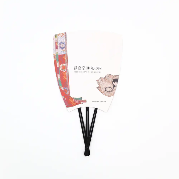 展覧会「絵画入門　よくわかる神仏と人物のフシギ」で販売中の「几帳からちらりとのぞくお姫さま」のうちわ