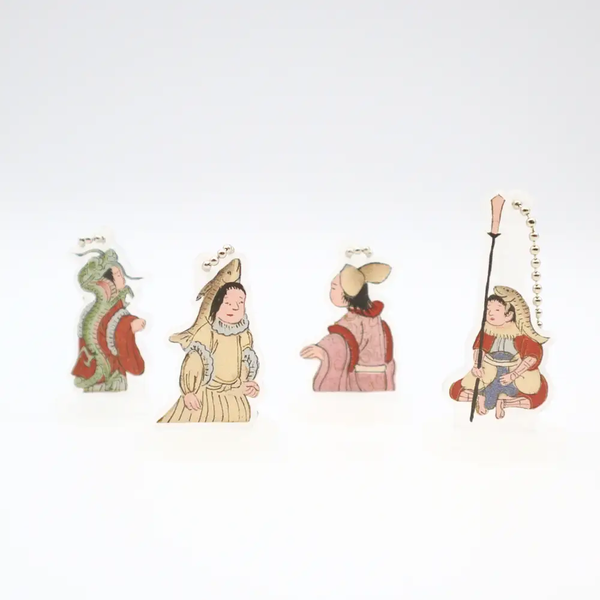 展覧会「絵画入門　よくわかる神仏と人物のフシギ」で販売中の「物語から飛び出たゆるかわキャラクター」ミニアクリルスタンド