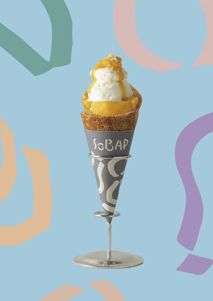 「SOBAP グランスタ東京店」の「ICE SOBAP フレッシュマンゴー&ヨーグルト」